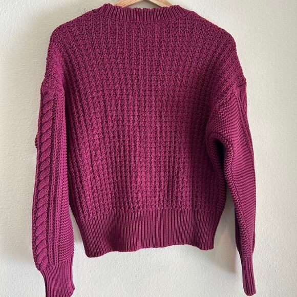 Sundance Catalog Henrietta Cardigan Button Down SZS Cranberry Chunky Sweater - Picture 5 of 10